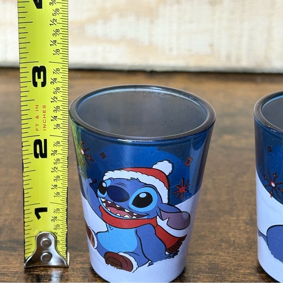 Disney Lilo & Stitch glassware set of four 1.5 oz shot display glasses Christmas - Picture 7 of 9